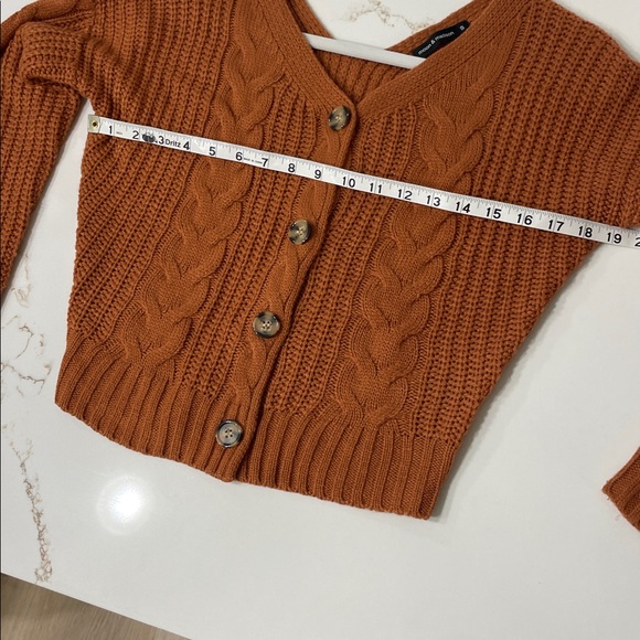 moon & madison Rust Cable Knit Cardigan | S - Picture 6 of 7